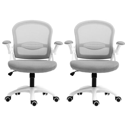 Artiss 2x Mesh Office Chair Computer Gaming Desk Chairs Work Study Mid Back Grey
