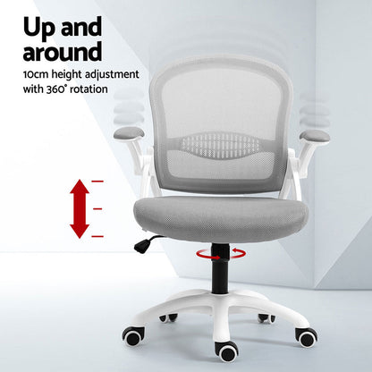 Artiss 2x Mesh Office Chair Computer Gaming Desk Chairs Work Study Mid Back Grey