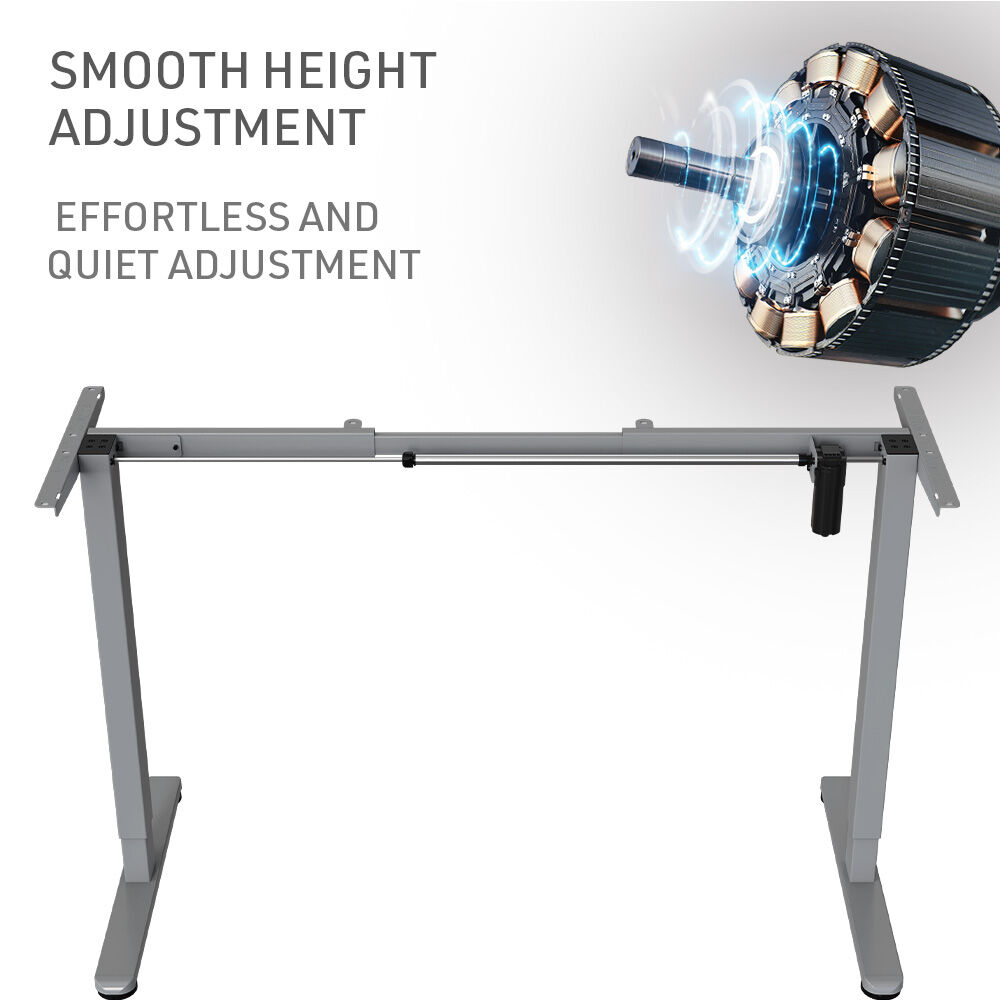 FORTIA Sit To Stand Up Standing Desk, 150x68cm, 72-118cm Electric Height Adjustable, 50kg Rated, Black/Silver Frame
