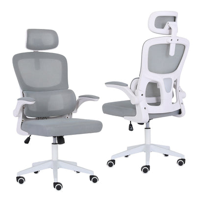 Work Office Chair - Lumber Support, Flip-up Armrest, Adjustable Headrest SITIO - GREY