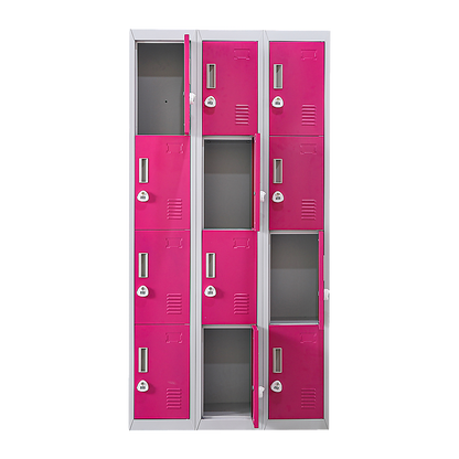 12-Door Locker for Office Gym Shed School Home Storage - 3-Digit Combination Lock