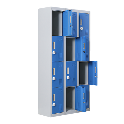 12-Door Locker for Office Gym Shed School Home Storage - 3-Digit Combination Lock